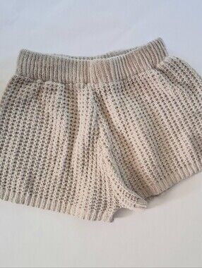 Sincerely Jules Cream Ultra Soft Waffle Knit Lounge Shorts Small